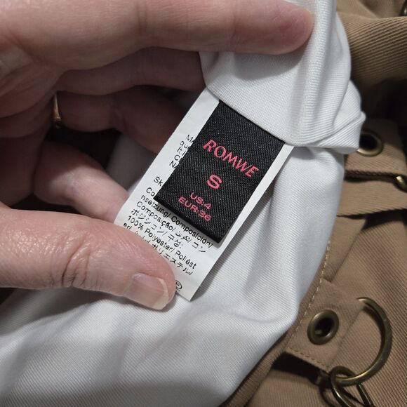 Romwe Brown Mini Kilt Grunge Medium - Picture 4 of 5